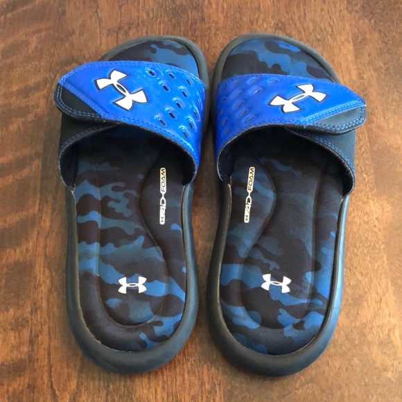 under armour blue slides